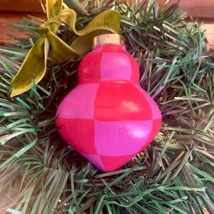 Hand-painted Ceramic Checkerboard Bauble